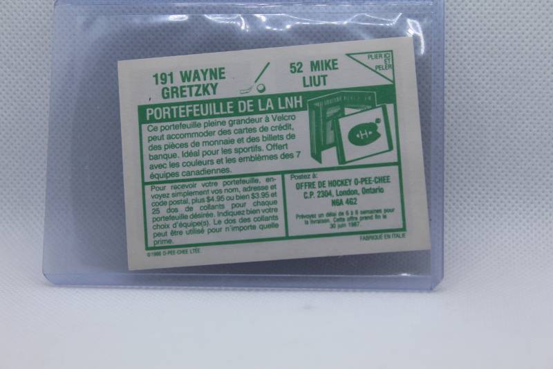 lot 228 image: Wayne Gretzky No. 191 & Mike Liut No.52 Stickers 1986 O-Pee-Chee