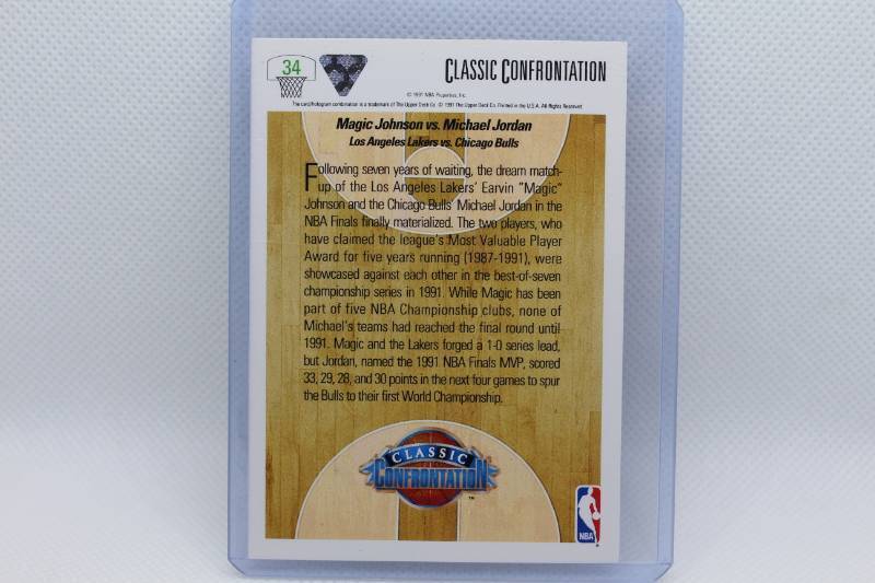 lot 38 image: Magic vs. Jordan, Lakers vs. Bulls Classic Confrontation 91-92 Upper Deck No. 34
