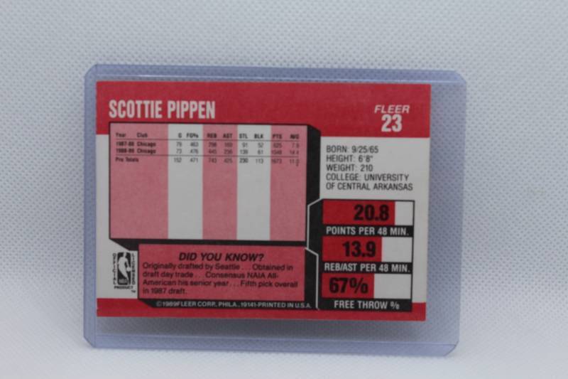 lot 44 image: Scottie Pippen 1989 Fleer No. 23