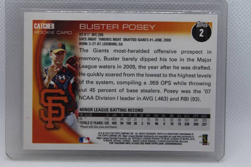 lot 61 image: Buster Posey Rookie 2010 Topps No. 2