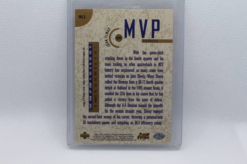 lot 65 image: John Elway 1996 Upper Deck Collectors Choice MVP No. M13