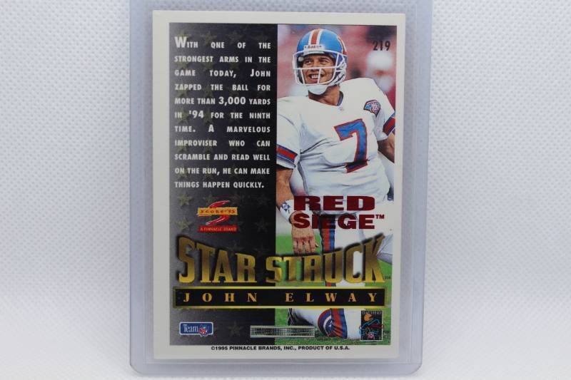 lot 66 image: John Elway 1995 Pinnacle Star Struck No. 219