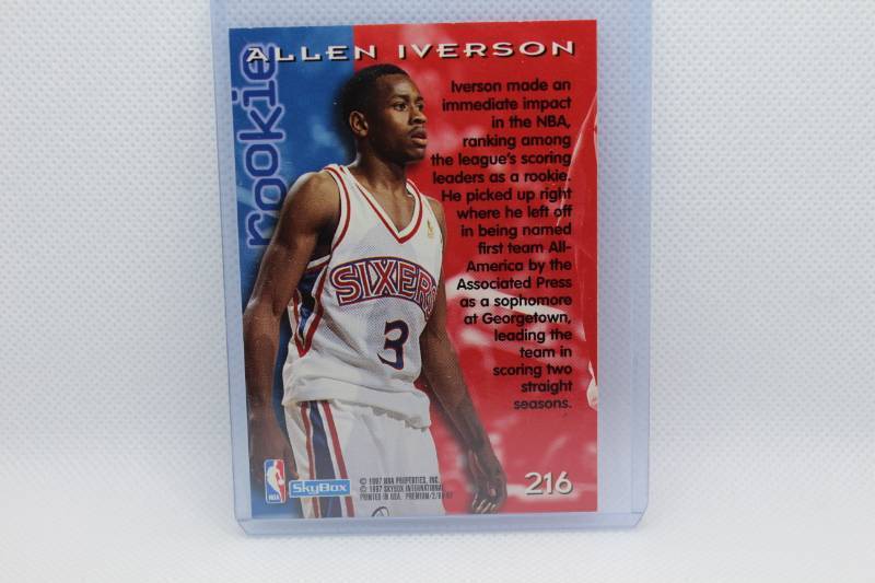 lot 73 image: Allen Iverson Rookie Skybox No. 216