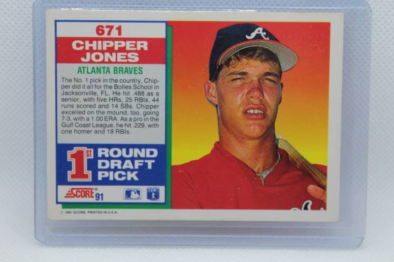 lot 88 image: Chipper Jones Rookie Score 91 1st Round Draft Pick No. 671