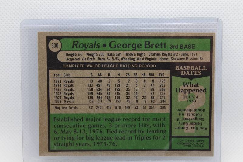 lot 92 image: George Brett 1979 Topps A.L. All-Star No. 330