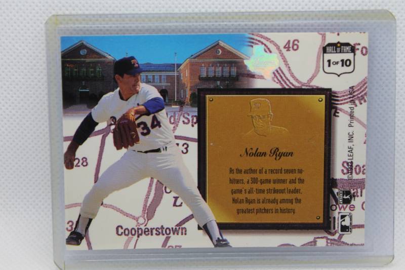 lot 96 image: Nolan Ryan 1993 Leaf Heading to the Hall No. 46