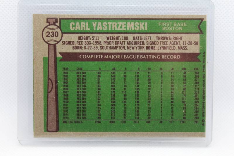 lot 99 image: Carl Yastrzemski 1976 Topps No. 230
