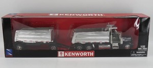 lot 26 image: New Ray 132 Scale Kenworth W900 Double Dump Truck NIB