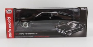 lot 40 image: Auto World 118 Scale 1970 Ford Torino Cobra Black NIB
