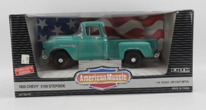 lot 44 image: American Muscle 118 Scale 1955 Chevy 3100 Stepside Truck NIB