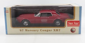 lot 83 image: Sun Star 118 Scale 1967 Mercury Cougar XR7 Red Diecast