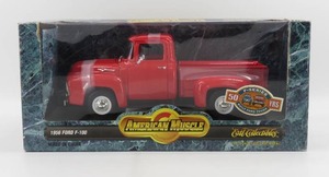 lot 147 image: Ertl American Muscle 118 Scale 1956 Ford F-100 Red Pick Up NIB