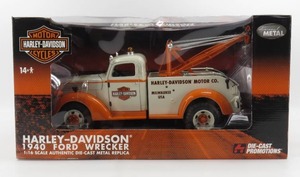lot 153 image: Die-Cast Promotions Harley Davidson 1940 Ford Wrecker 116 Scale NIB
