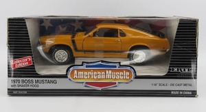 lot 166 image: Ertl American Muscle 118 Scale 1970 Boss Mustang Grabber Orange