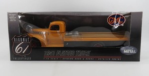 lot 182 image: Highway 61 Diecast 118 Scale 1941 Flatbed Truck Orange NIB