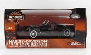 lot 185 image: DCP Diecast Promotions 118 Scale Harley Davidson 1929 Ford Hot Rod NIB