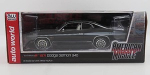 lot 277 image: Auto World 118 Scale 1971 Dodge Demon 340 Black NIB