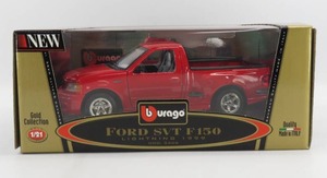 lot 278 image: Bburago 118 Scale Red 1999 Ford SVT F150 Lightning Pickup NIB