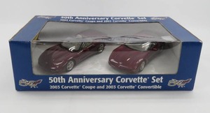 lot 291 image: 50th Anniversary Corvette Set 2003 Coupe & Convertible NIB