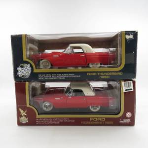 lot 292 image: x2 1955 Ford Thunderbird 118 Scale Diecast Models