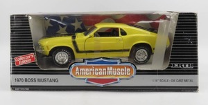 lot 105 image: Ertl American Muscle 118 Scale 1970 Boss Mustang YellowBlack
