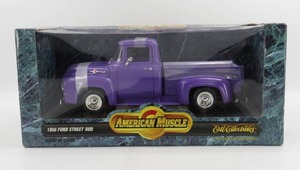 lot 107 image: Ertl American Muscle 118 Scale 1956 Ford Street Rod Purple NIB