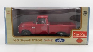 lot 108 image: Sun Star 118 Scale 1965 Ford F100 Red Pickup Diecast