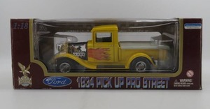 lot 115 image: Road Legends 118 Scale 1934 Pick Up Pro Street Yellow Diecast