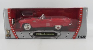 lot 137 image: Road Signature 118 Scale 1955 Ford Thunderbird Red Convertible NIB