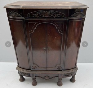 Beautiful RARE Vintage GREBE Tube radio WSpeaker Ornate Wood Standing Cabinet