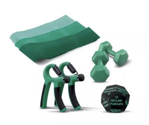 Lomi Fitness Upper Body Workout Kit 8-Piece Home Fitness Set, Emerald
