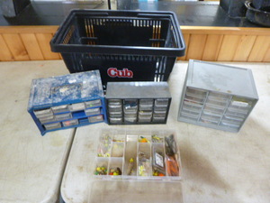 3 Parts Bins of Fishing Tackle