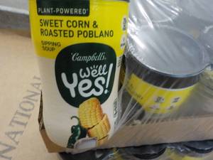 16 ct 11.1 oz Campbells Well Yes Sweet Corn and Roasted Robland Sipping Soup best date 08172023