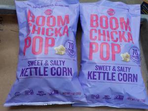 2 ct Boom Chicka Pop Sweet and Salty Kettle Corn 7 oz Bags best date 122023
