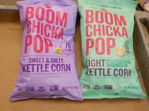 Boom Chicka Pop Sweet and Salty Kettle Corn and Light Kettle Corn 1 bag each