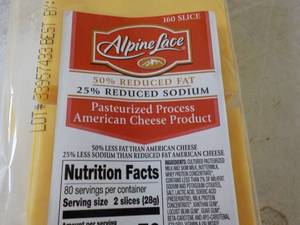 5 lb. Alpine Lace Sliced American Cheese -Refrigerated