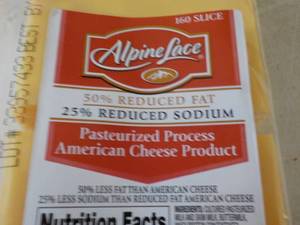 5 lb. Alpine Lace Sliced American Cheese -Refrigerated