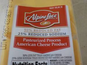 5 lb. Alpine Lace Sliced American Cheese -Refrigerated