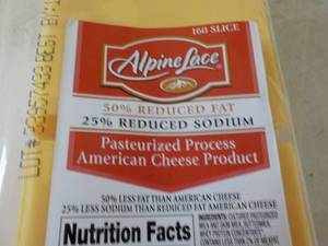 5 lb. Alpine Lace Sliced American Cheese -Refrigerated