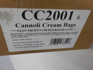 B 8 -2.2 oz Frozen Bags Cannoli Cream Best By 040723