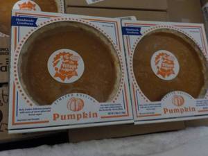 K 2 Frozen Pumpkin Pies - just thaw and bake