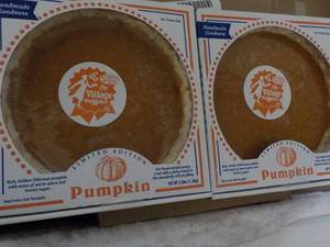 K 2 Frozen Pumpkin Pies - just thaw and bake