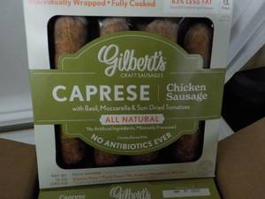 K 10 Gilberts Caprese Chicken Sausage Frozen Sausage Pkgs