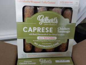 K 10 Gilberts Caprese Chicken Sausage Frozen Sausage Pkgs