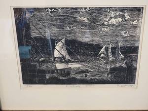 lot 139 image: C. Homstap Reaching Home Lithograph