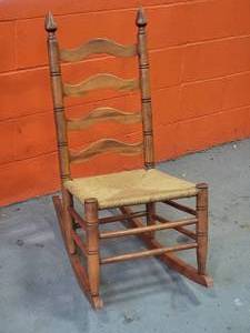 lot 69 image: Vintage Rattan Seat Rocking Chair