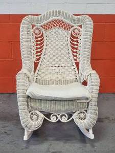 lot 78 image: Breathtaking Vintage Wicker Rocking Chair