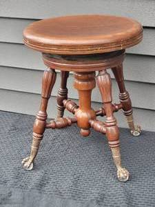 lot 95 image: Amazing Antique Pawfoot Stool