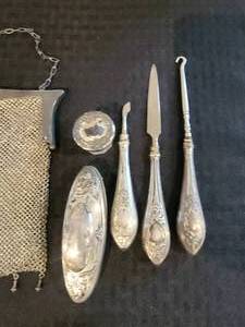 lot 99 image: Brilliant Antique Silver Vanity Accessories Collection (11)
