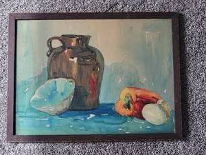 lot 173 image: Vibrant Original Fine Art Watercolor by Grace Weter - 2 Still Lives